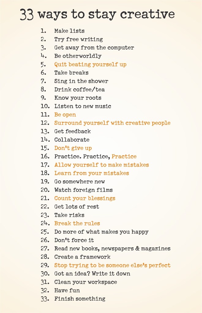 32 ways to stay creative